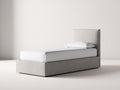 Lit simple - Tissu - 205 x 105 x 105 cm - Beige - Style moderne