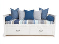 Canapé lit - Bois - Textile - 210 x 100 x 90 cm - Blanc - Style contemporain