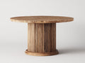 Table de jardin - Bois massif - 130 x 130 x 76cm - Brun naturel - Style contemporain massif
