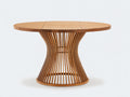 Table de jardin - Bois massif - 138 x 138 x 76cm - Brun miel - Style sculptural en sablier
