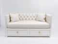 Canapé lit - Bois - Textile - 210 x 100 x 86 cm - Blanc - Style classique