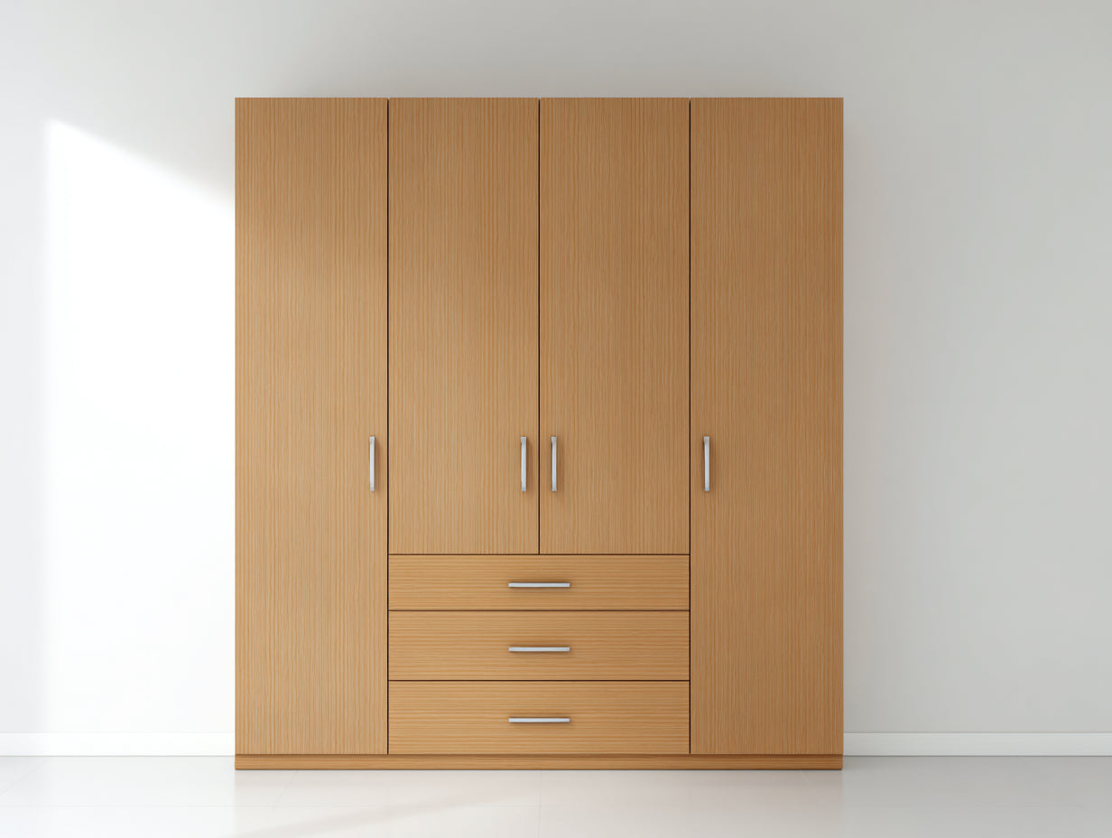 Armoire - Panneaux de bois - 200 x 60 x 210 cm - Bois clair - Style moderne