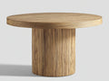 Table de jardin - Bois massif - 108 x 108 x 75cm - Naturel clair - Style contemporain à piètement croisé