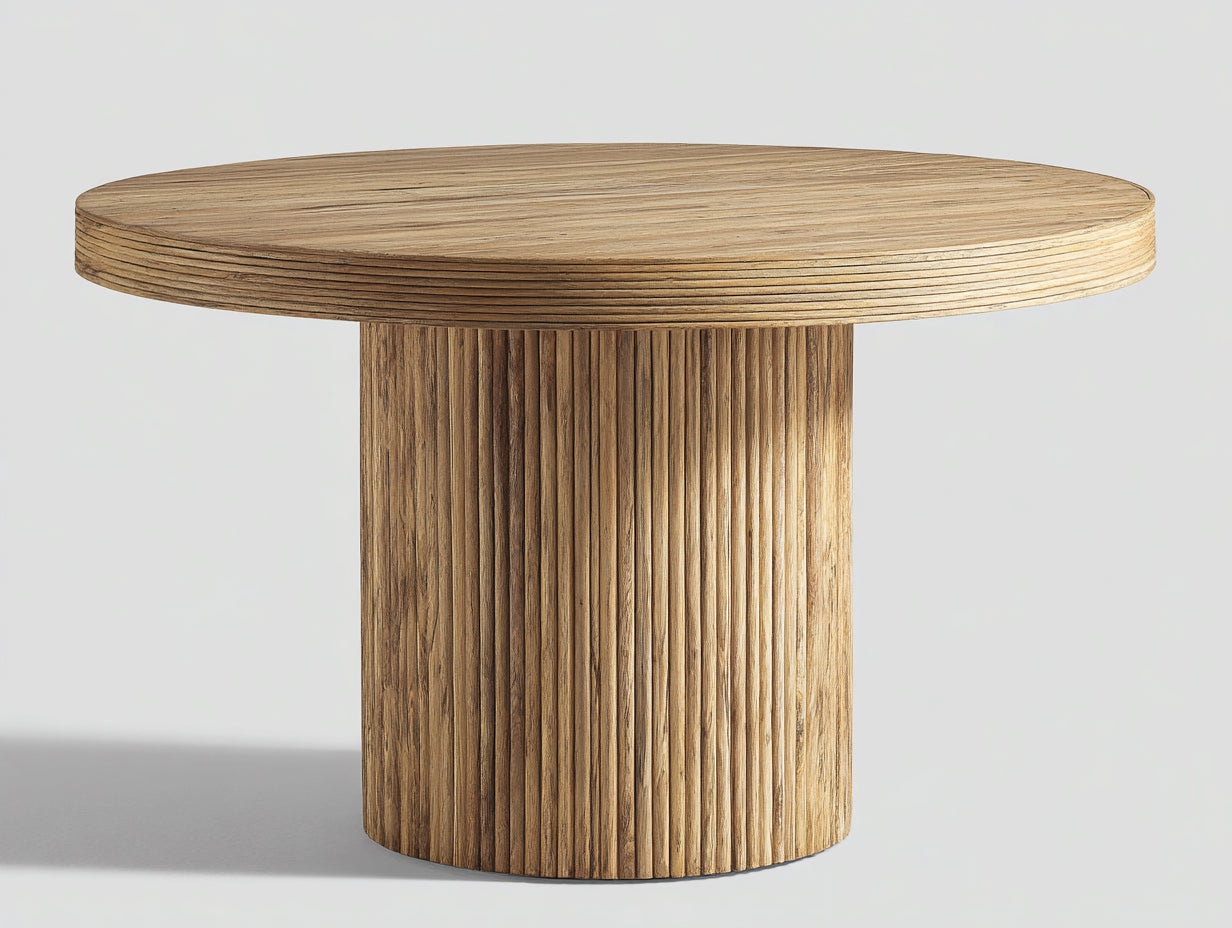Table de jardin - Bois massif - 108 x 108 x 75cm - Naturel clair - Style contemporain à piètement croisé
