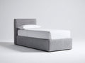 Lit simple - Tissu - 205 x 105 x 105 cm - Gris foncé - Style moderne