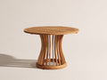 Table de jardin - Bois massif - 118 x 118 x 75cm - Brun miel - Style sculptural ajouré