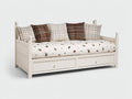 Canapé lit - Bois - Textile - 202 x 98 x 89 cm - Blanc - Style classique