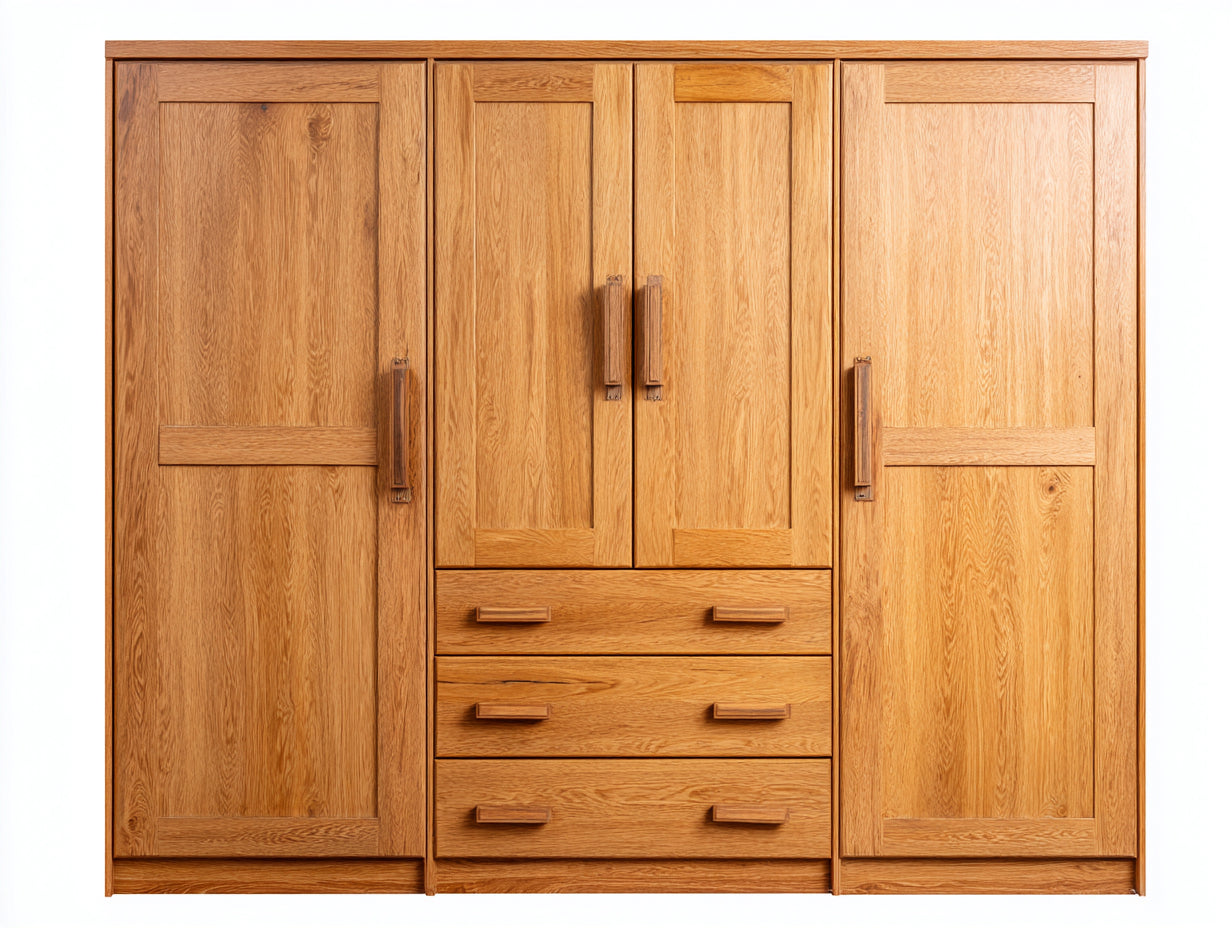 Armoire - Bois - 220 x 60 x 200 cm - Bois naturel - Style classique