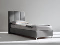 Lit simple - Tissu - 215 x 105 x 135 cm - Gris - Style moderne