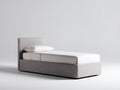 Lit simple - Tissu - 205 x 105 x 105 cm - Gris clair - Style moderne