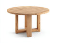 Table de jardin - Bois massif - 116 x 116 x 75cm - Naturel clair - Style contemporain à piètement croisé