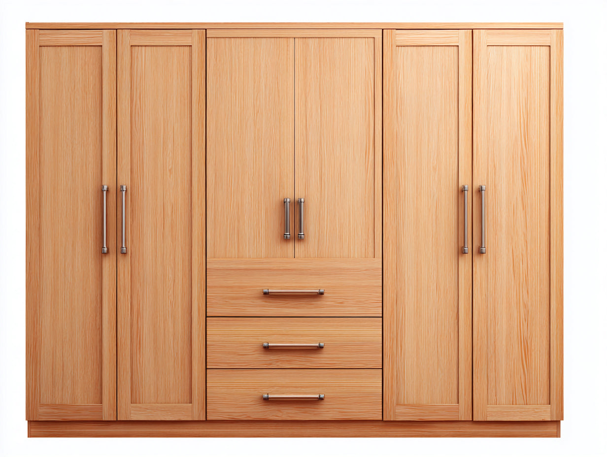 Armoire - Bois - 240 x 60 x 200 cm - Bois clair - Style classique