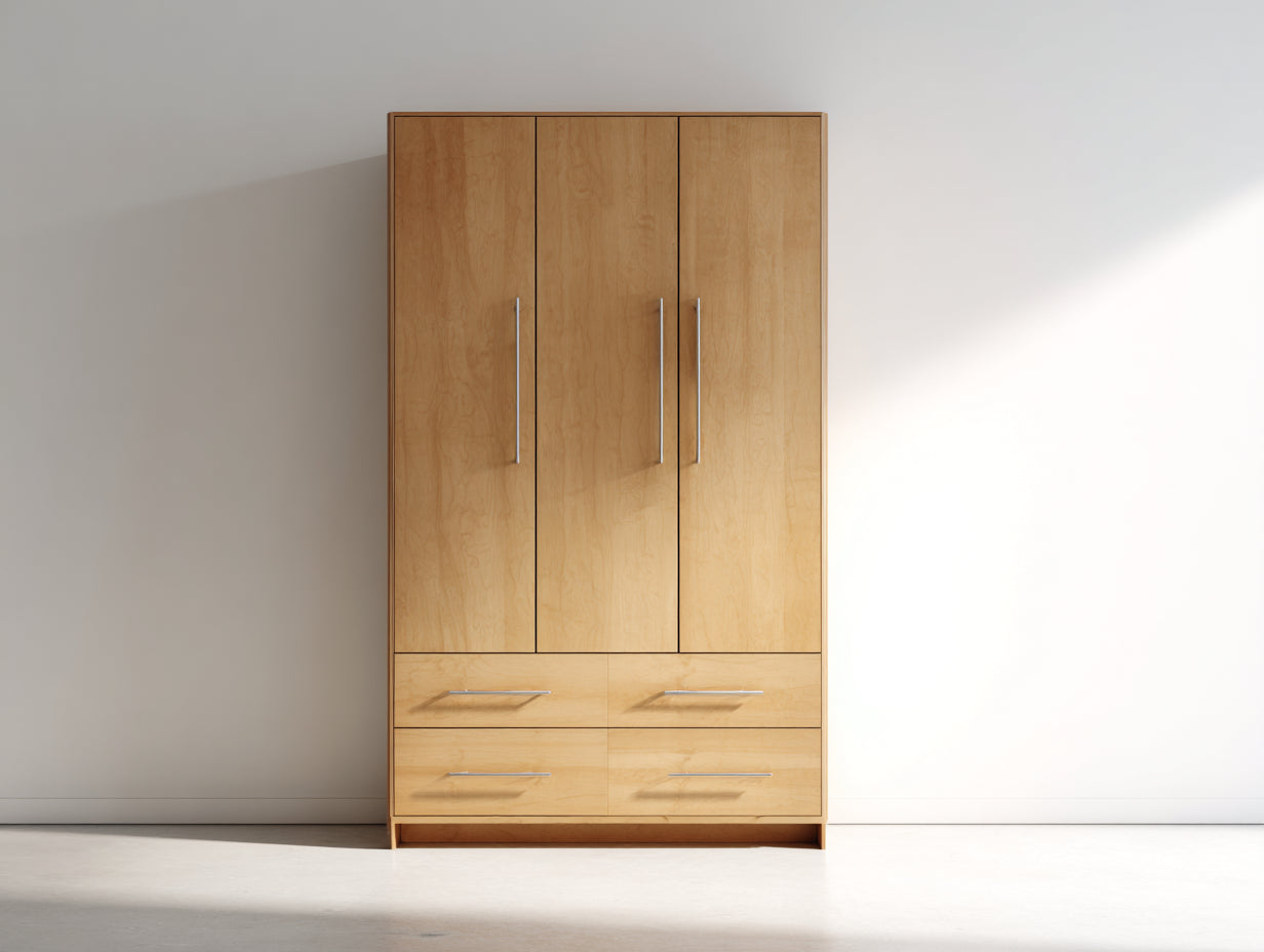 Armoire - Panneaux de bois - 120 x 55 x 200 cm - Bois clair - Style moderne