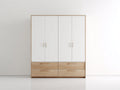 Armoire - Panneaux de bois - 180 x 60 x 200 cm - Blanc-Bois clair - Style moderne