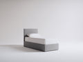 Lit simple - Tissu - 205 x 105 x 105 cm - Gris - Style moderne